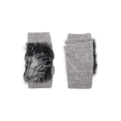 Adrienne Landau Faux Fur Fingerless Gloves