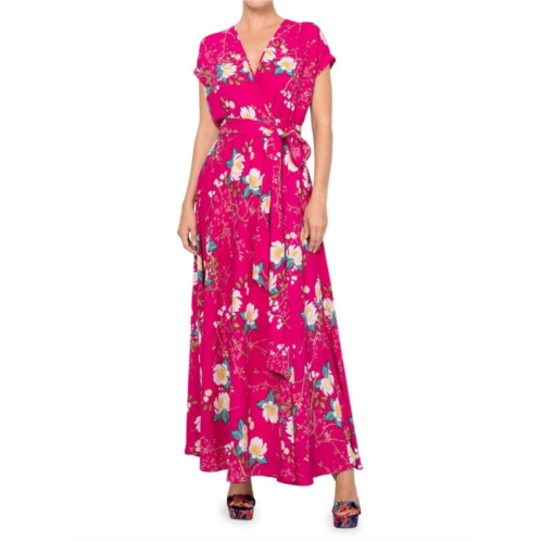 MEGHAN LA Jasmine Floral-Print Wrap Dress