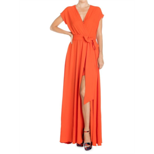 MEGHAN LA Jasmine Faux Wrap Maxi Dress