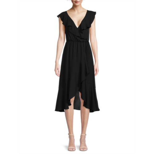 Socialite Ruffle Trim Wrap Dress