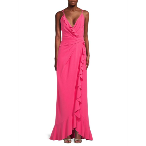 Talbot Runhof Ruffle Crepe Gown