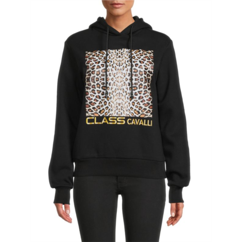 Cavalli CLASS Leopard Print Hoodie