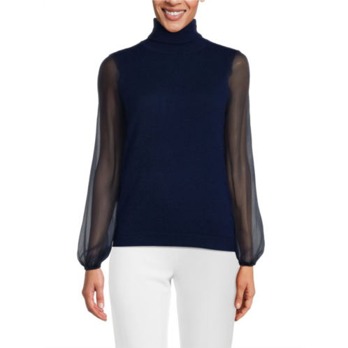 Sofia Cashmere Silk & Cashmere Turtleneck Sweater