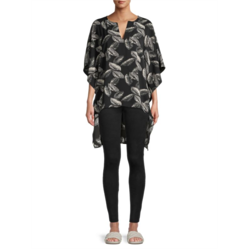 Patrizia Luca Feather-Print Tunic Top