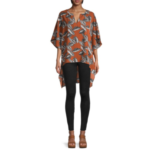 Patrizia Luca Feather-Print Tunic Top