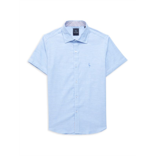 TailorByrd Boys Slub Cotton-Blend Shirt