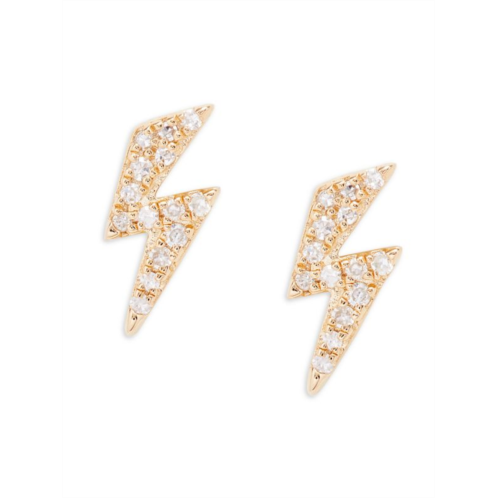 Effy ENY ?14K Goldplated & 0.9 TCW Diamond Lightning Stud Earrings