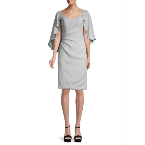 Rene Ruiz Collection Cape-Sleeve Sheath Dress