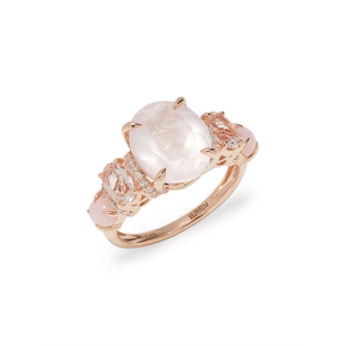 Effy 14K Rose Gold, Quartz, Opal, Moonstone & Diamond Ring