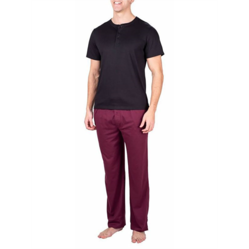 SLEEPHERO 2-Piece Short Sleeve Henley & Pants Pajama Set