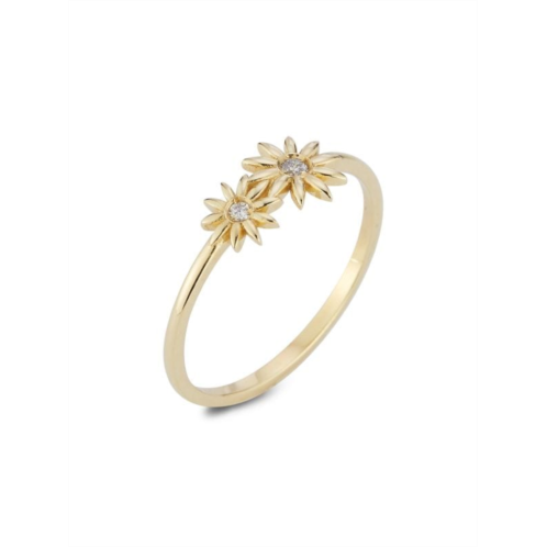 Saks Fifth Avenue 14K Yellow Gold & 0.02 TCW Diamond Flower Ring