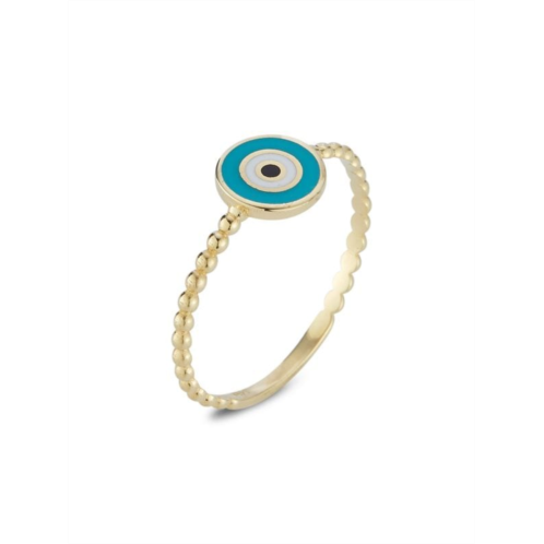 Saks Fifth Avenue 14K Yellow Gold & Enamel Evil Eye Ring