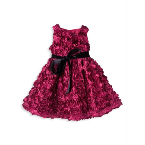 Joe-Ella Little Girls ?& Girls Textured Rose Satin Dress