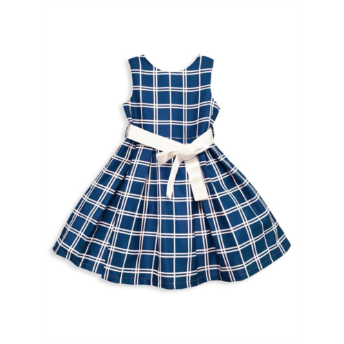 Joe-Ella ?Little Girls & Girls Windowpane A-Line Dress