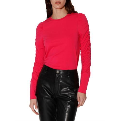 Walter Baker Ruched Sleeve Top