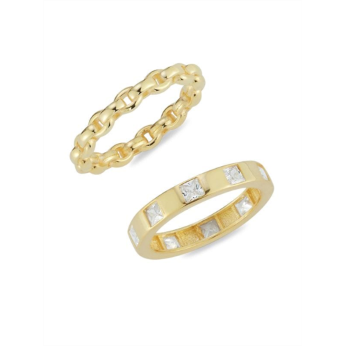 SPHERA MILANO 2-Piece 14K Goldplated Sterling Silver & Cubic Zirconia Band Set