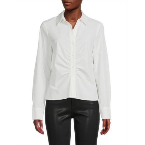 Calvin Klein Solid Gathered Shirt