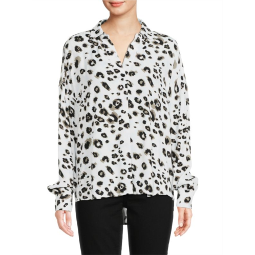 ELLA rafaella High Low Leopard Print Shirt