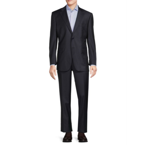 Saks Fifth Avenue Classic Fit Pinstripe Wool Suit