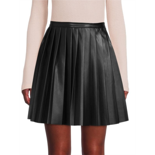 BCBGeneration Pleated Faux Leather Skirt