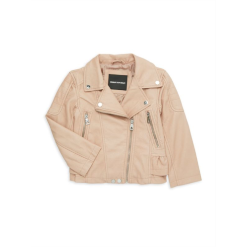 Urban Republic Little Girls Faux Leather Zip-Up Jacket