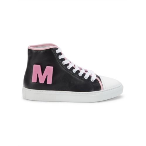 Moschino Couture! Leather High Top Sneakers