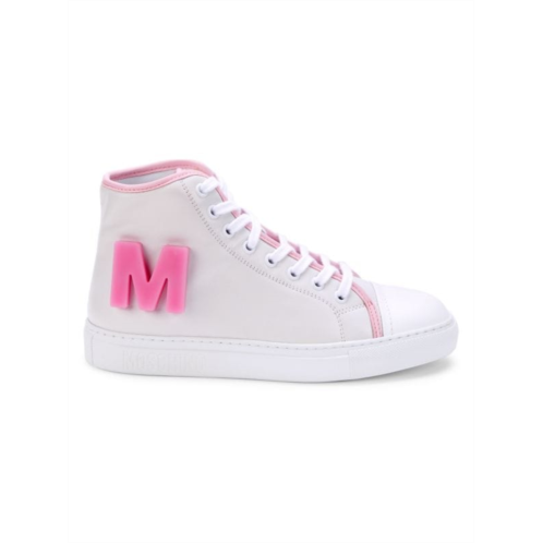 Moschino Couture! Logo Leather High Top Sneakers