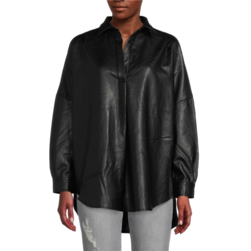 French Connection Crolenda Faux Leather Tunic