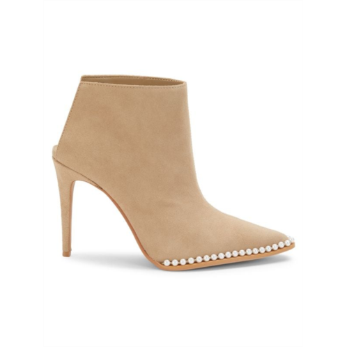 Karl Lagerfeld Paris Studded Suede Stiletto Booties