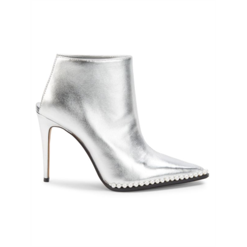 Karl Lagerfeld Paris Cyron Leather Stiletto Booties