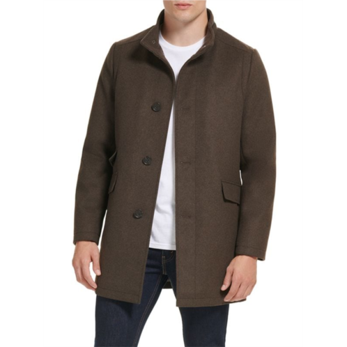 Kenneth Cole Hooded Wool Blend Coat