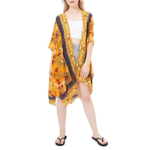 Save The Ocean Floral & Snake Print Chiffon Cover-Up Kimono