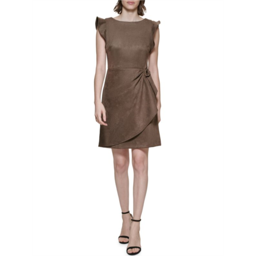 DKNY Flutter Faux Suede Tulip Dress