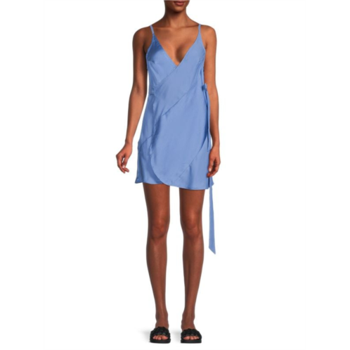 Intimately Free People Like Me Or Love Me Wrap Mini Slip Dress