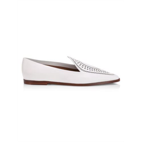 Alaia Laser Cut Leather Loafers