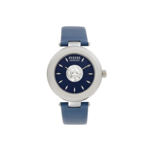 Versus Versace 40MM Stainless Steel Leather Strap Analog Watch