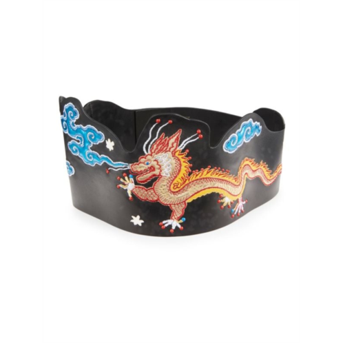 Valentino Garavani Dragon Embroidery Leather Belt
