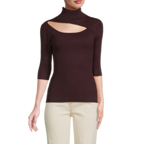 DKNY Cutout Ribbed Sweater