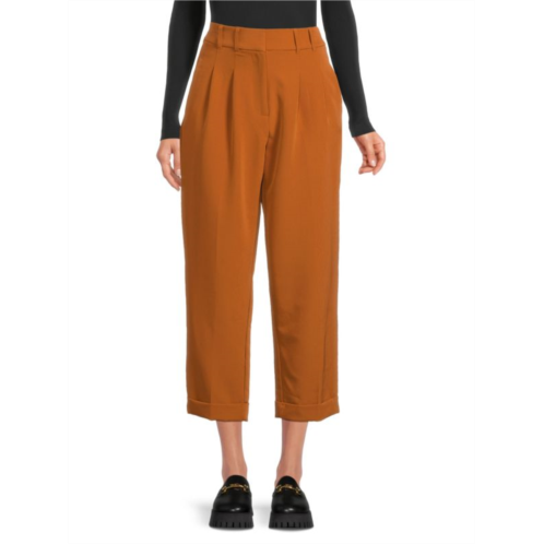 DKNY High Rise Pleated Cropped Pants