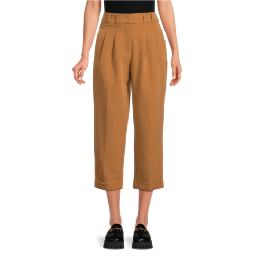 DKNY High Rise Pleated Cropped Pants