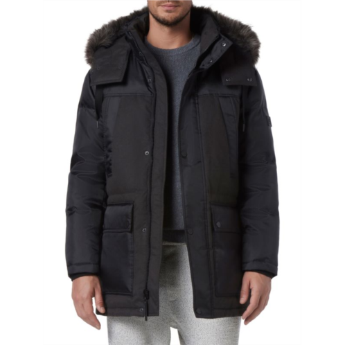 Andrew Marc Tripp Down Faux Fur Hood Parka