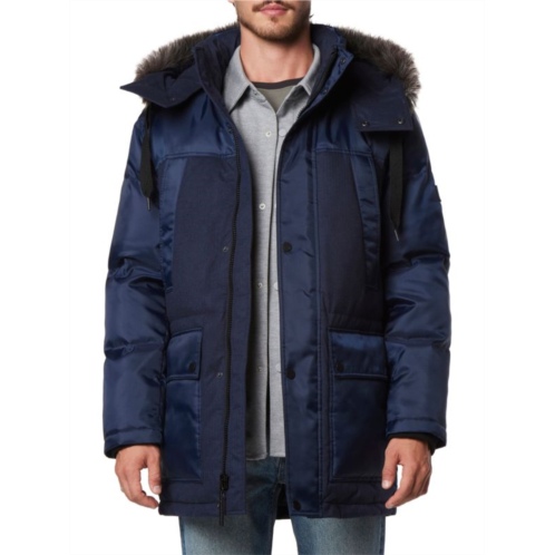 Andrew Marc Tripp Down Faux Fur Hood Parka