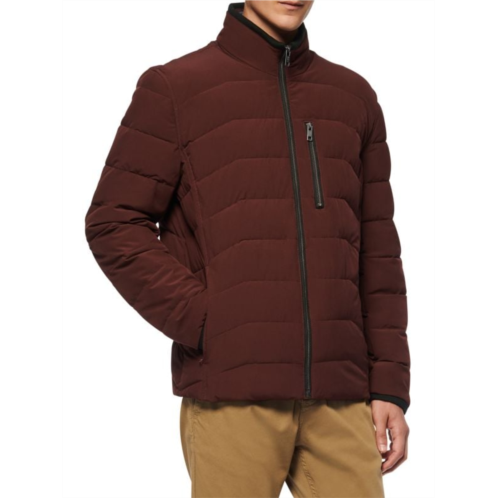 Andrew Marc Carlisle Quilted Packable Mockneck Zip Jacket