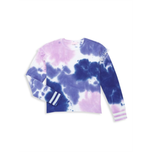 Design History Girls Ruffled Tie Dye Sweatshirt