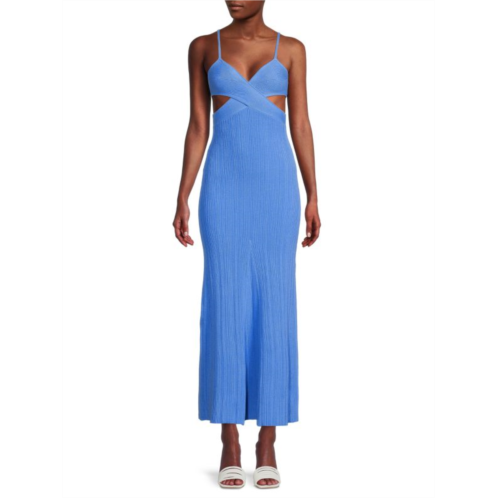 Anna Quan Ribbed Cutout Maxi Dress