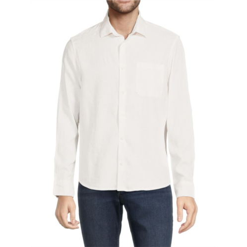 Saks Fifth Avenue Linen Blend Long Sleeve Button Down Shirt