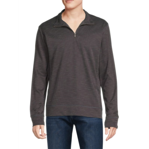 Saks Fifth Avenue Knit Quarter Zip Pullover Shirt