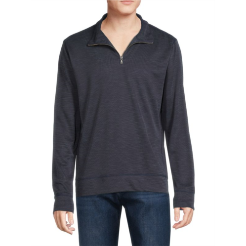 Saks Fifth Avenue Knit Quarter Zip Pullover Shirt