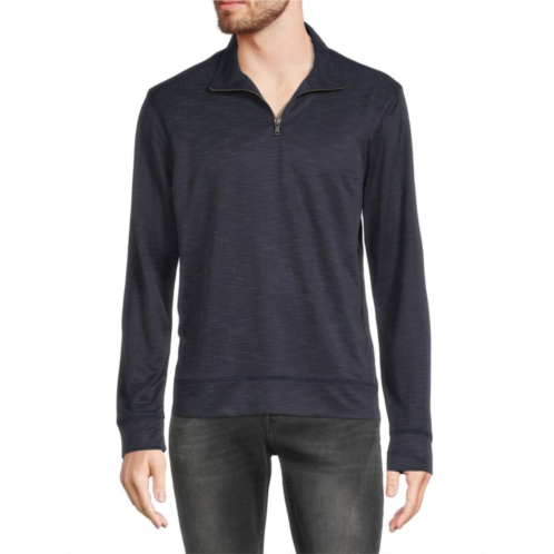 Saks Fifth Avenue Knit Quarter Zip Pullover Shirt