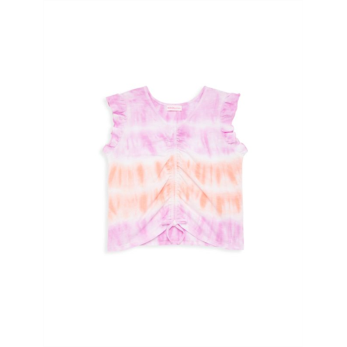 Design History Girls Ruffled Tie-Dye Top